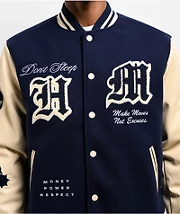 Hasta Muerte Legends Navy & Cream Letterman Jacket