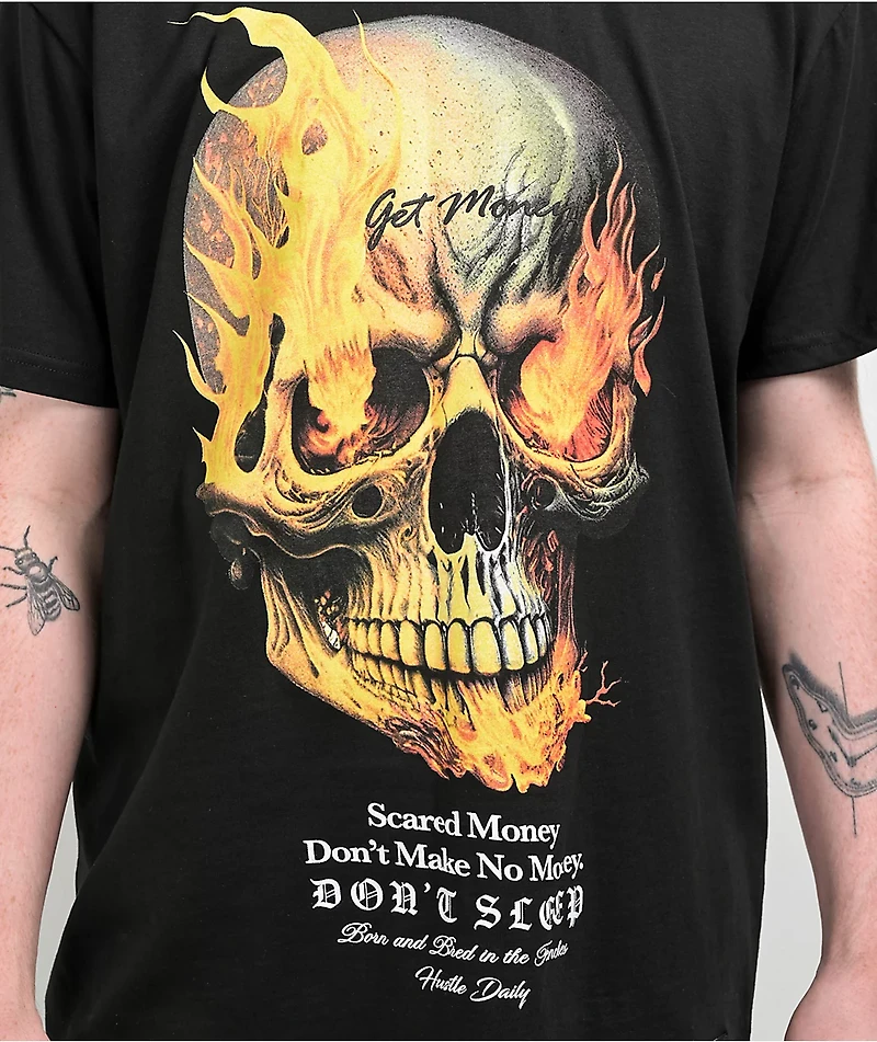 Hasta Muerte Scared Money Black T-Shirt