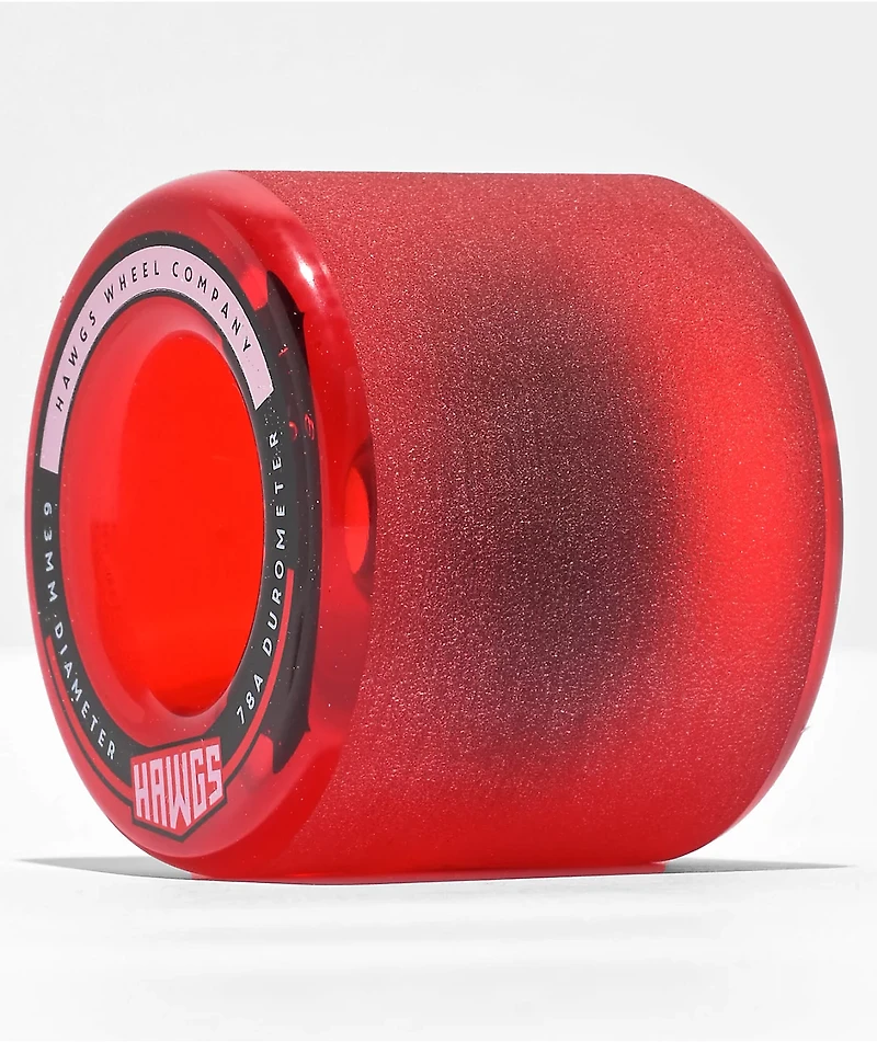 Hawgs Fatty 63mm 78a Clear Red Cruiser Skateboard Wheels