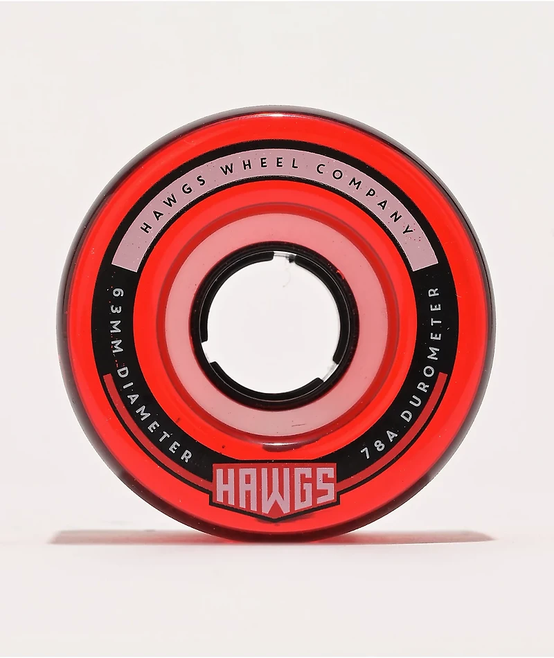 Hawgs Fatty 63mm 78a Clear Red Cruiser Wheels