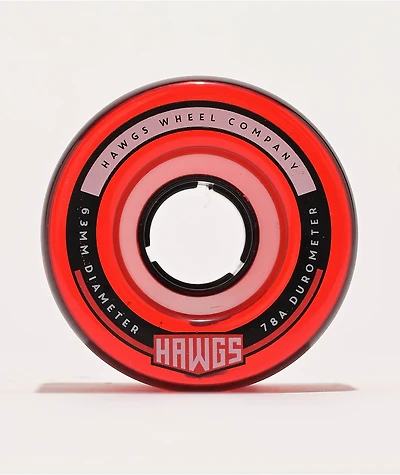 Hawgs Fatty 63mm 78a Clear Red Cruiser Wheels