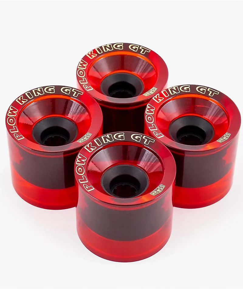 Hawgs Plow King GT 74mm 76a Red Gloss Cruiser Skateboard Wheels