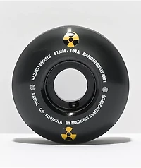 Hazard Swirl CP 51mm 101a Black Skateboard Wheels