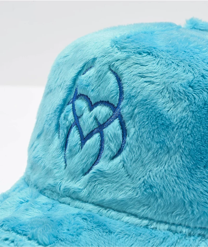 Hazheart Logo Blue Fuzzy Trucker Hat