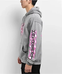 Hazheart Pink Flame Grey Hoodie