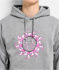 Hazheart Pink Flame Grey Hoodie