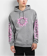 Hazheart Pink Flame Grey Hoodie