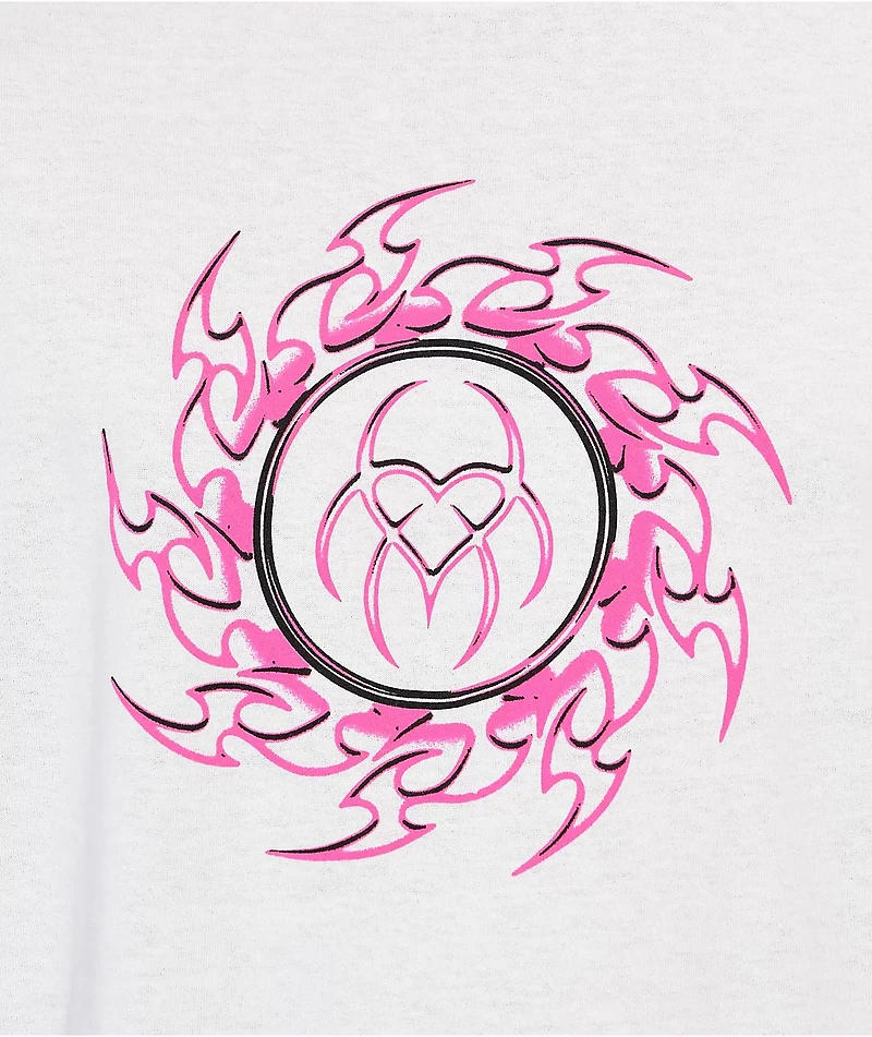 Hazheart Pink Flame White T-Shirt