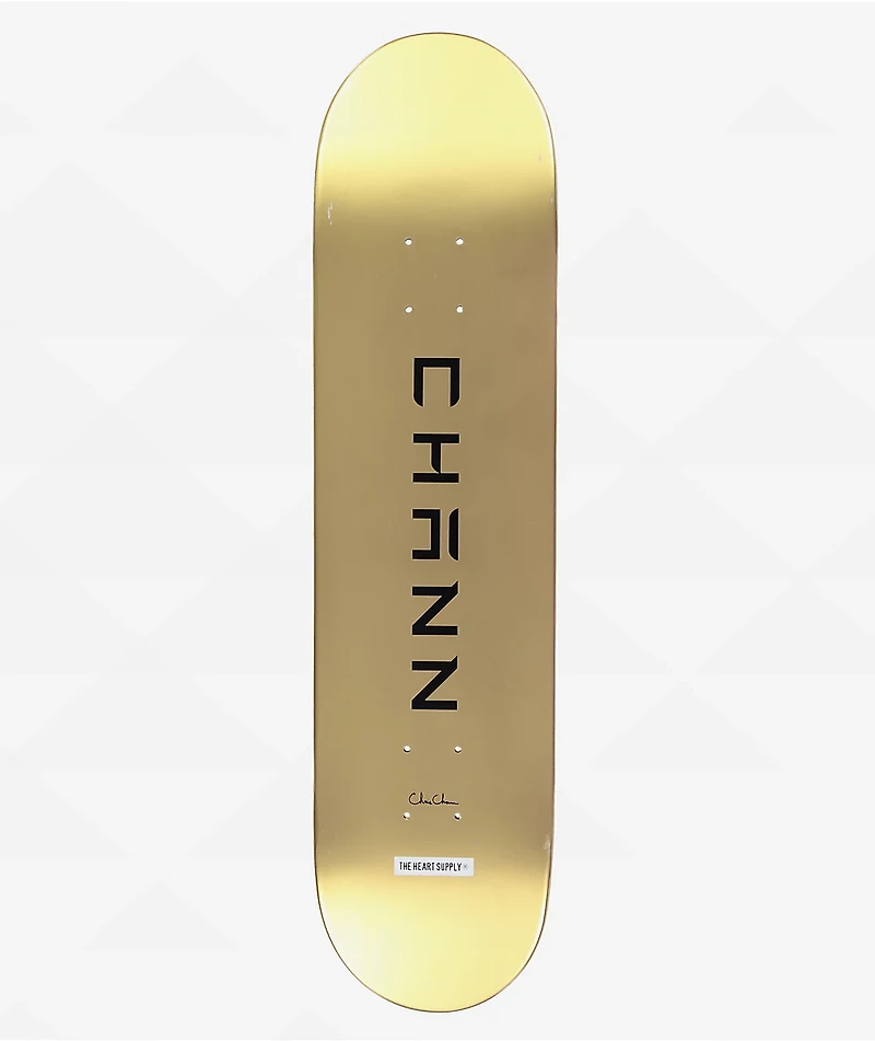 Heart Supply Chann Metallic Gold Heart 7.75" Skateboard Deck
