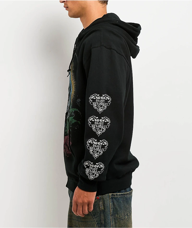 Heartbreakers Club Blessed Black Zip Hoodie