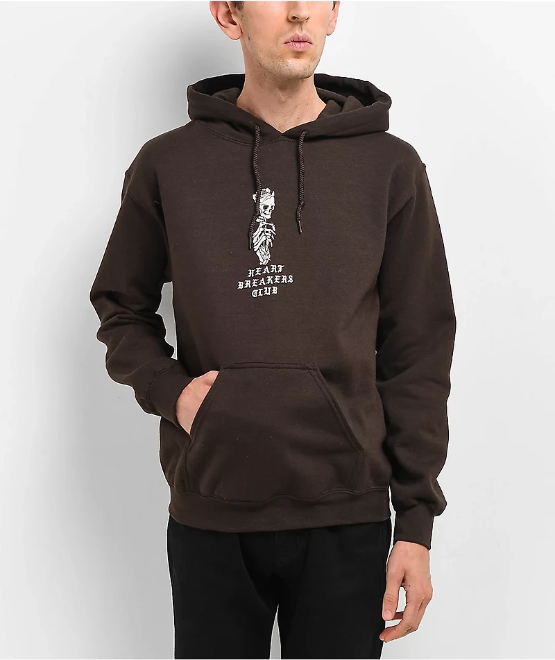 Heartbreakers Club No Pain Brown Hoodie