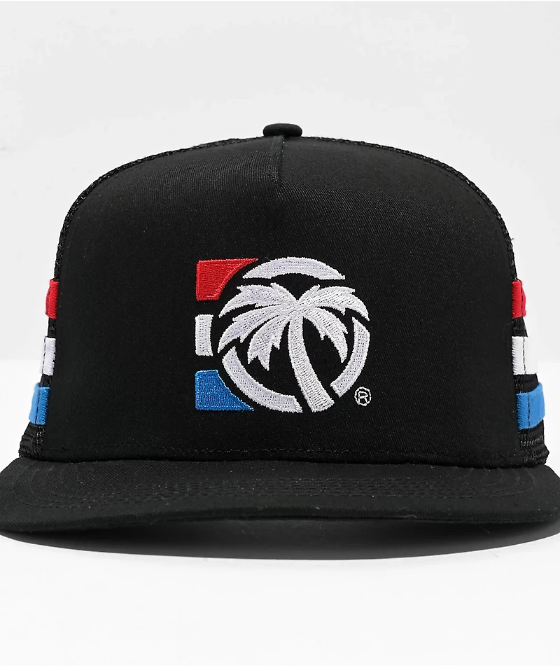 Heat Wave 4 Speed Stripe Black Trucker Hat