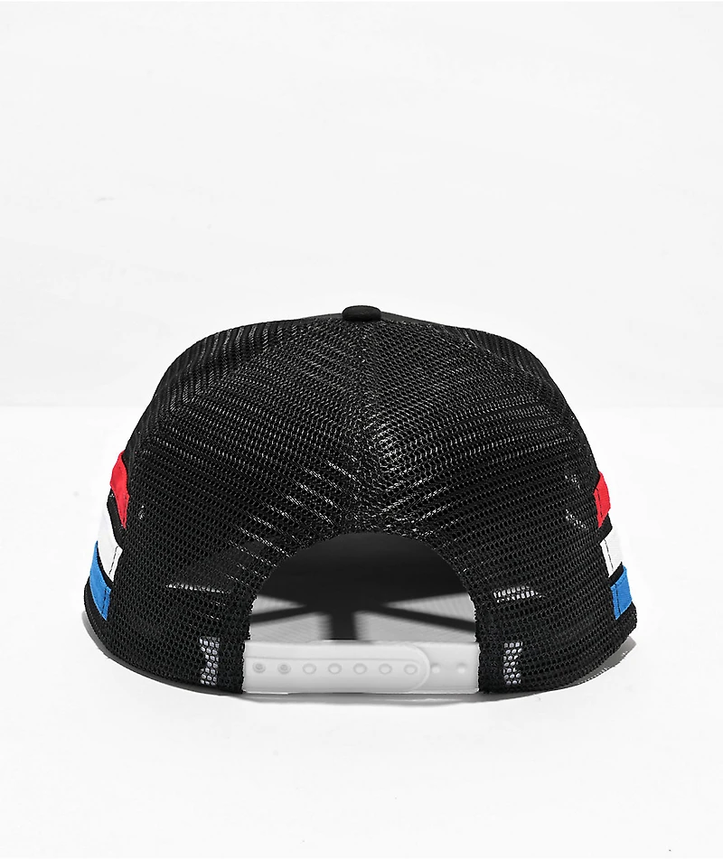 Heat Wave 4 Speed Stripe Black Trucker Hat