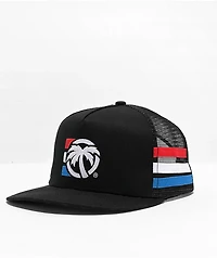 Heat Wave 4 Speed Stripe Black Trucker Hat