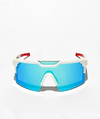 Heat Wave Future Tech Fire Blade White Sunglasses