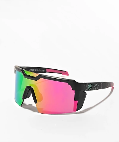 Heat Wave Future Tech Shreddy Crack Black Sunglasses