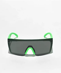 Heat Wave Lazer Face Moto Green & Black Sunglasses