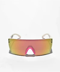 Heat Wave Lazer Face Rose Gold White Sunglasses