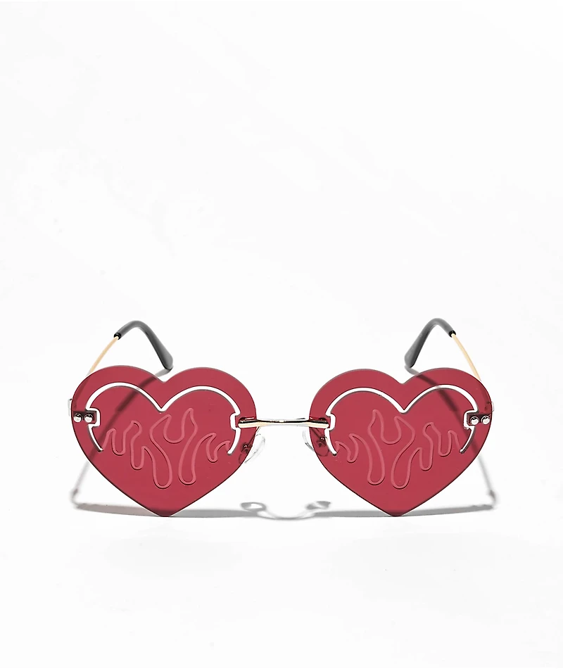 Heater Hearts Red Sunglasses