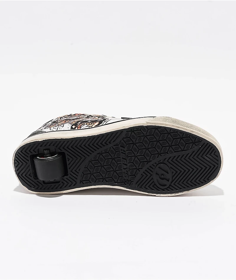Heelys x Ed Hardy Kids Racer Mid Black & White Shoes
