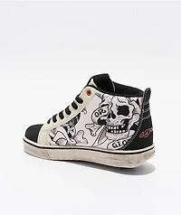 Heelys x Ed Hardy Kids Racer Mid Black & White Shoes