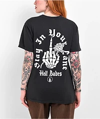 Hell Babes Stay Your Lane Black T-Shirt
