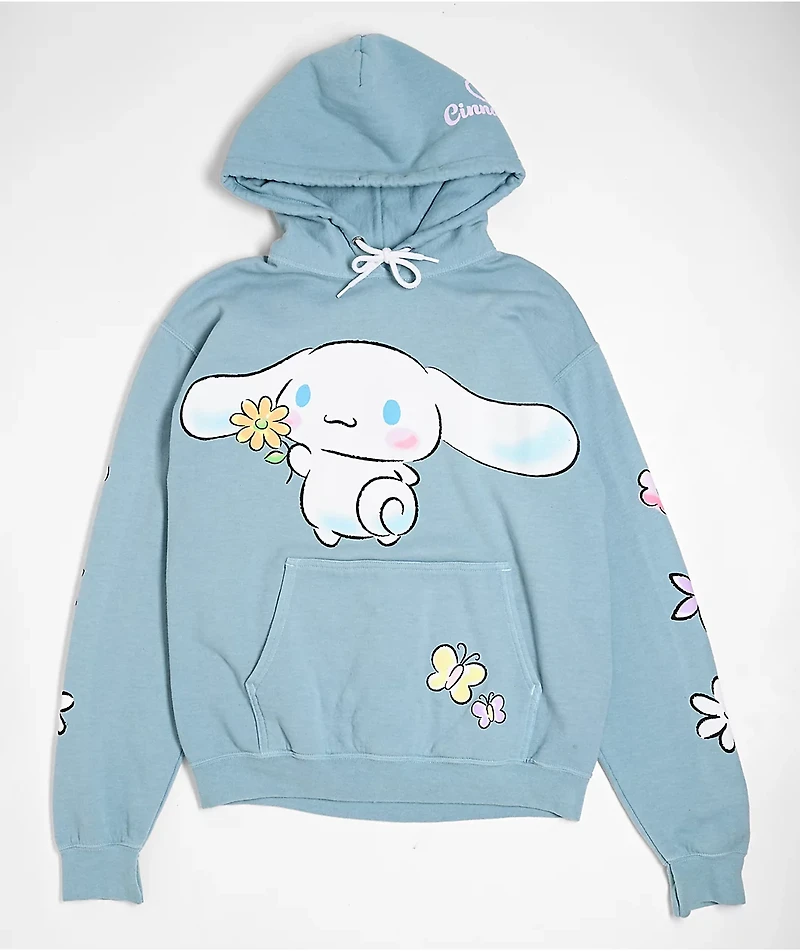 Hello Kitty® & Friends | A.LAB Cinnamoroll™ Pink Ribbon Blue Hoodie