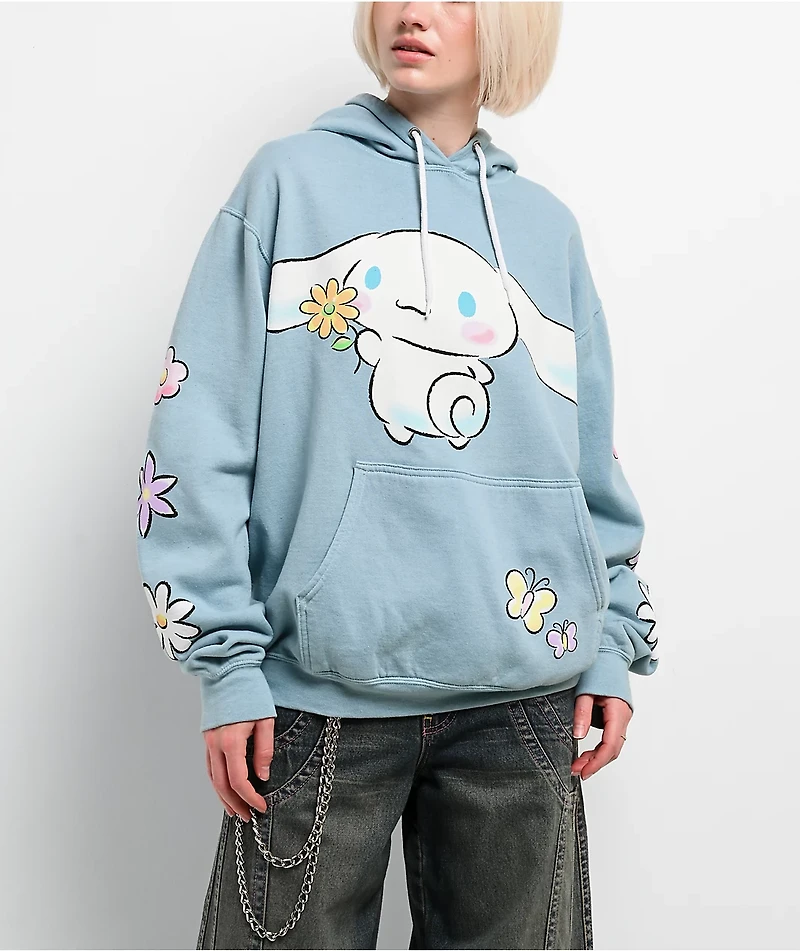 Hello Kitty® & Friends | A.LAB Cinnamoroll™ Pink Ribbon Blue Hoodie