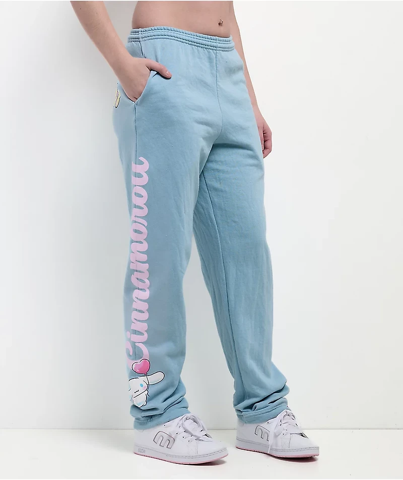 Hello Kitty® & Friends | A.LAB Cinnamoroll™ Pink Ribbon Blue Sweatpants