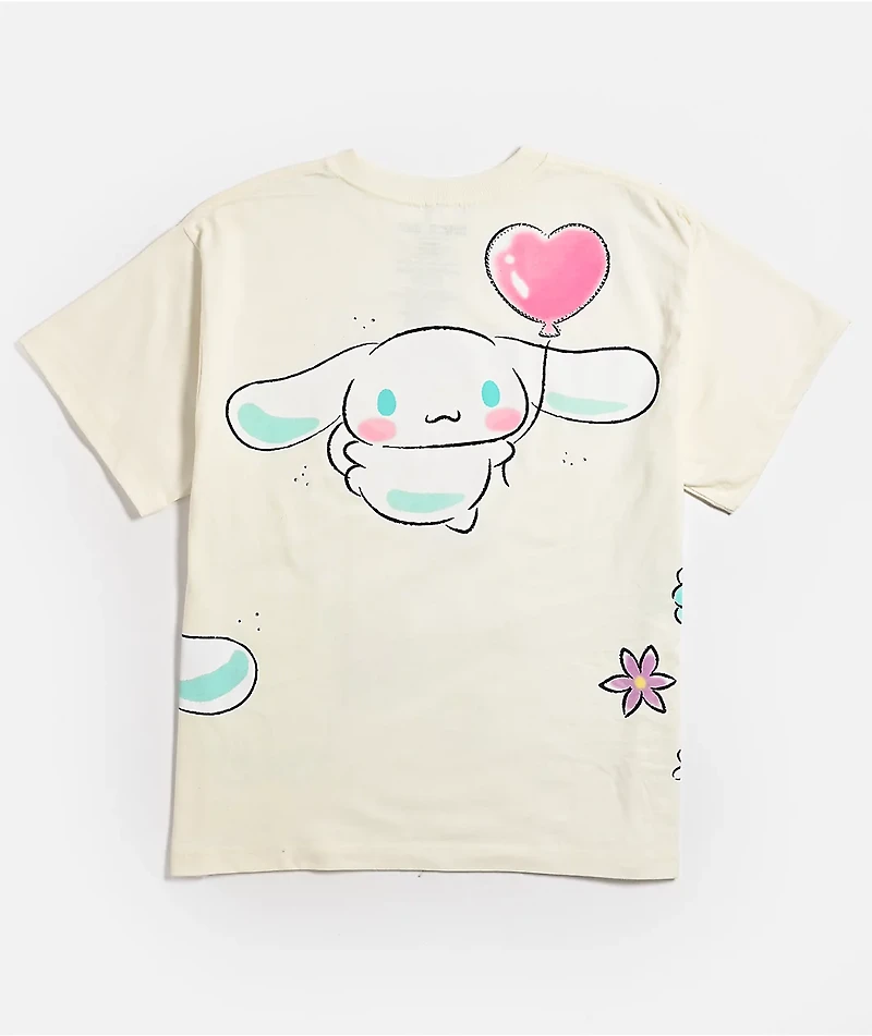 Hello Kitty® & Friends | A.LAB Cinnamoroll™ Pink Ribbon White T-Shirt