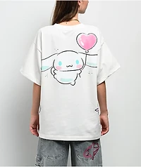 Hello Kitty® & Friends | A.LAB Cinnamoroll™ Pink Ribbon White T-Shirt