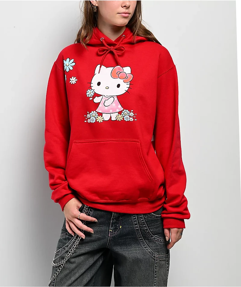 Hello Kitty® & Friends | A.LAB Hello Kitty® Pink Ribbon Red Hoodie