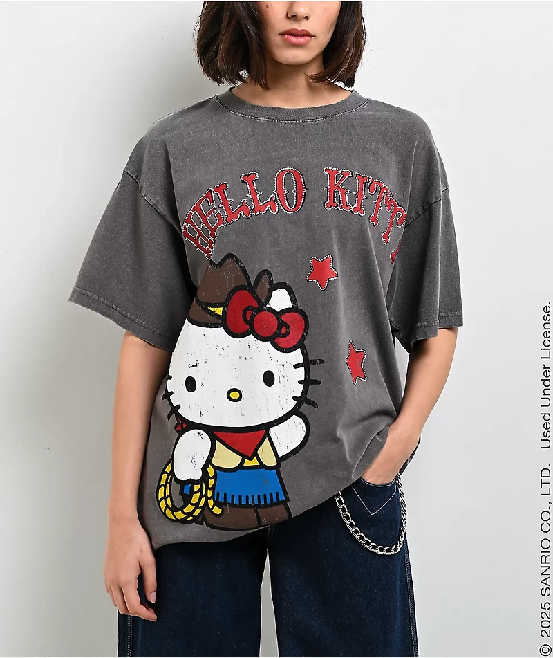 Hello Kitty® & Friends | A.LAB Hello Kitty Cowgirl Vintage Grey T-Shirt