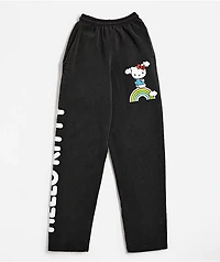 Hello Kitty® & Friends | A.LAB Hello Kitty Over The Rainbow Black Wash Sweatpants