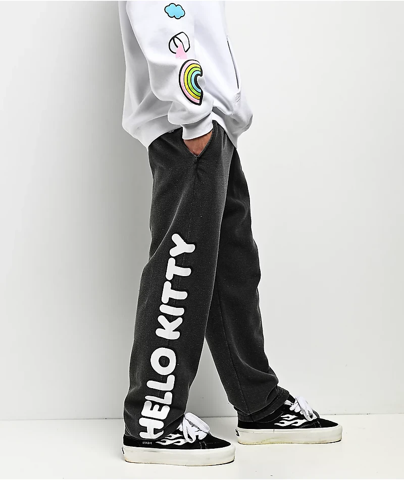 Hello Kitty® & Friends | A.LAB Hello Kitty Over The Rainbow Black Wash Sweatpants