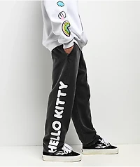 Hello Kitty® & Friends | A.LAB Hello Kitty Over The Rainbow Black Wash Sweatpants
