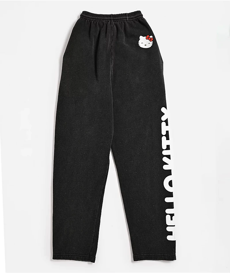 Hello Kitty® & Friends | A.LAB Hello Kitty Over The Rainbow Black Wash Sweatpants
