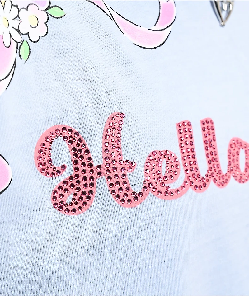 Hello Kitty® & Friends | A.LAB Hello Kitty Pink Ribbon Blue T-Shirt