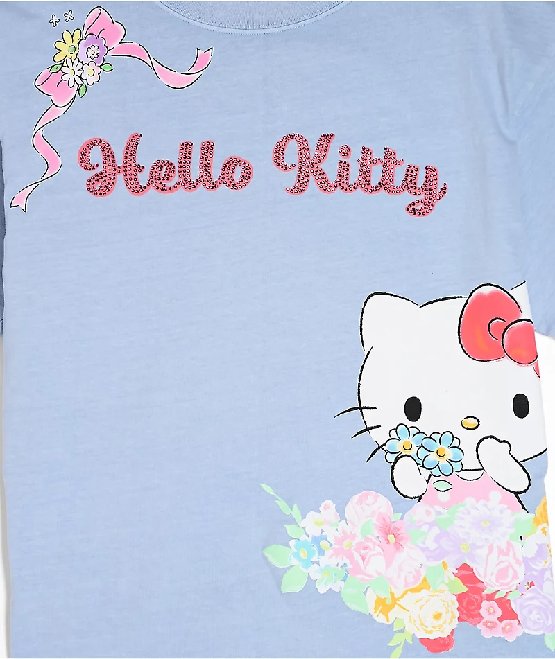 Hello Kitty® & Friends | A.LAB Hello Kitty Pink Ribbon Blue T-Shirt