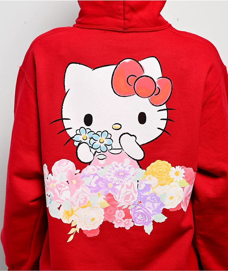 Hello Kitty® & Friends | A.LAB Hello Kitty Pink Ribbon Red Hoodie
