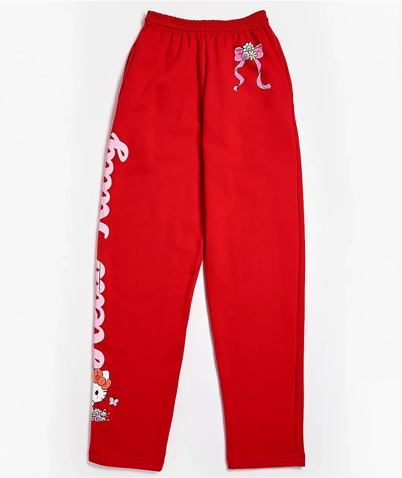 Hello Kitty® & Friends | A.LAB Hello Kitty Pink Ribbon Red Sweatpants