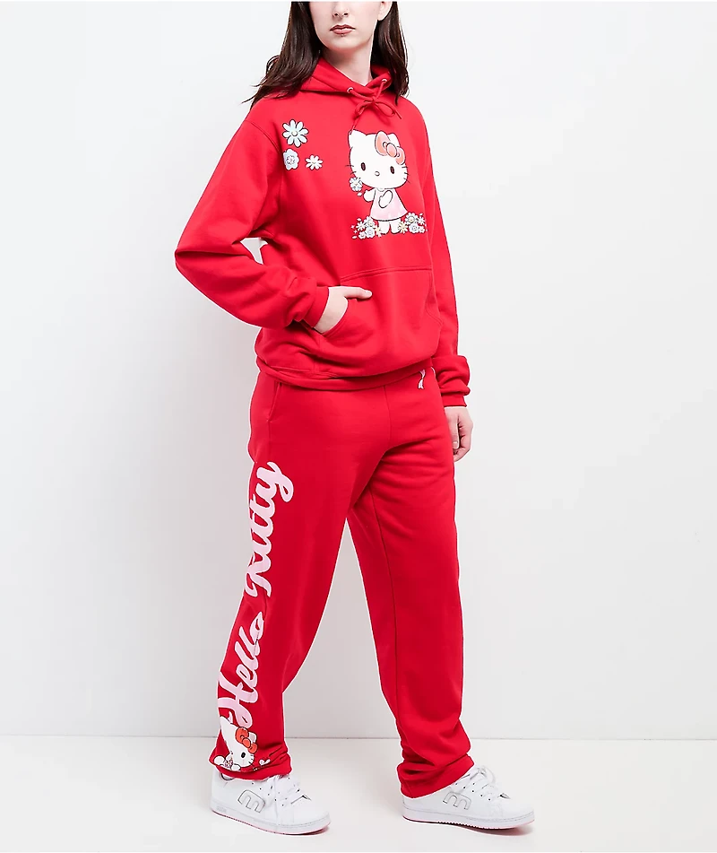 Hello Kitty® & Friends | A.LAB Hello Kitty Pink Ribbon Red Sweatpants