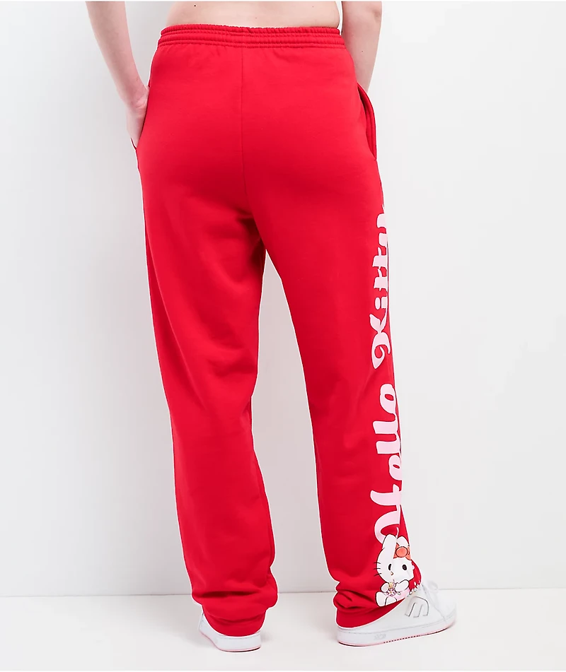 Hello Kitty® & Friends | A.LAB Hello Kitty Pink Ribbon Red Sweatpants