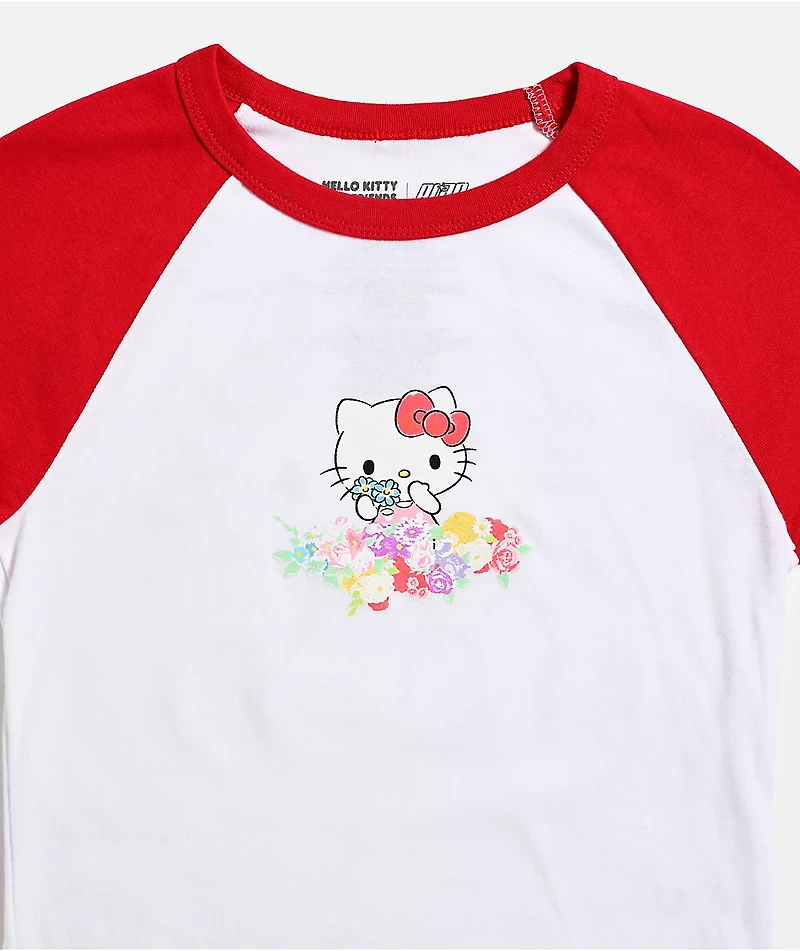 Hello Kitty® & Friends | A.LAB Hello Kitty Pink Ribbon White & Red Crop T-Shirt