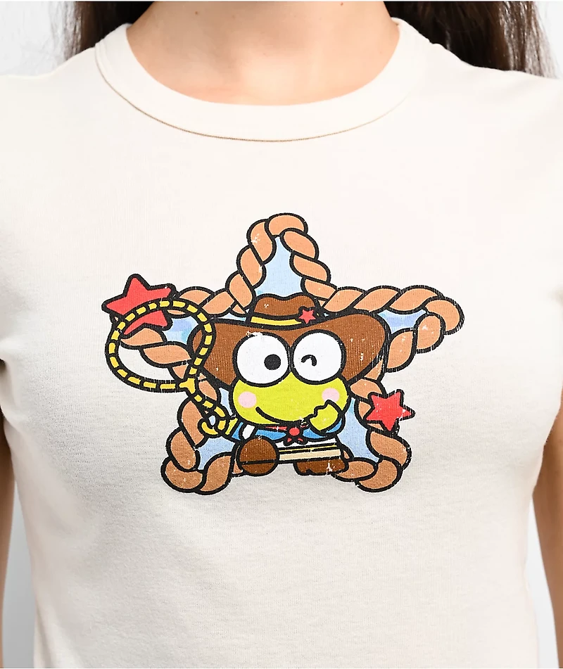 Hello Kitty® & Friends | A.LAB Keroppi™ Cowgirl Natural Crop T-Shirt