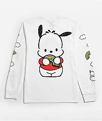 Hello Kitty® & Friends | A.LAB Pochacco™ Over The Rainbow White Long Sleeve T-Shirt
