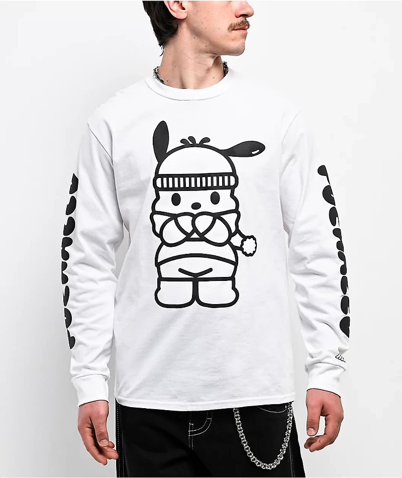 Hello Kitty® & Friends | A.LAB Pochacco™ Puffer White Long Sleeve T-Shirt