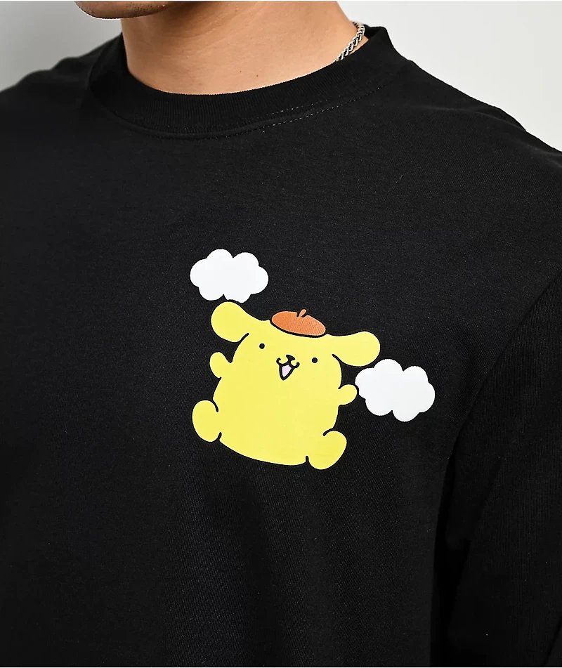 Hello Kitty® & Friends | A.LAB Pompompurin™ Over The Rainbow Black Long Sleeve T-Shirt