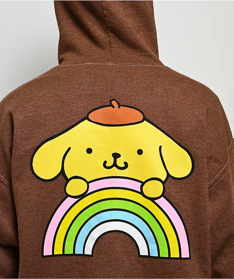 Hello Kitty® & Friends | A.LAB Pompompurin™ Over The Rainbow Brown Zip Hoodie