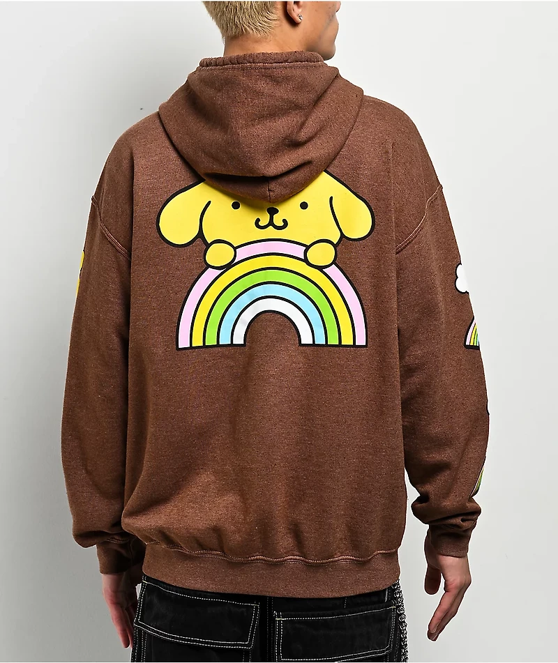 Hello Kitty® & Friends | A.LAB Pompompurin™ Over The Rainbow Brown Zip Hoodie